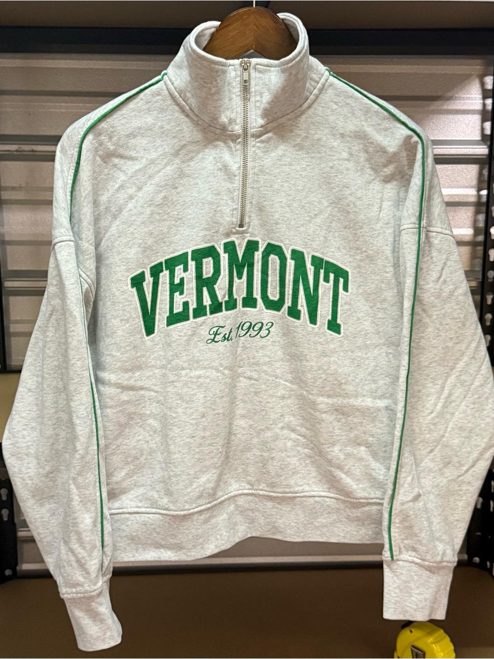 Vermont Est 1993 Quarter Zip Pullover Sweatshirt Gray XS